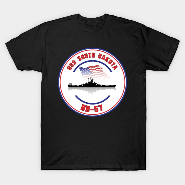 USS South Dakota BB-57 T-Shirt by darkside1 designs